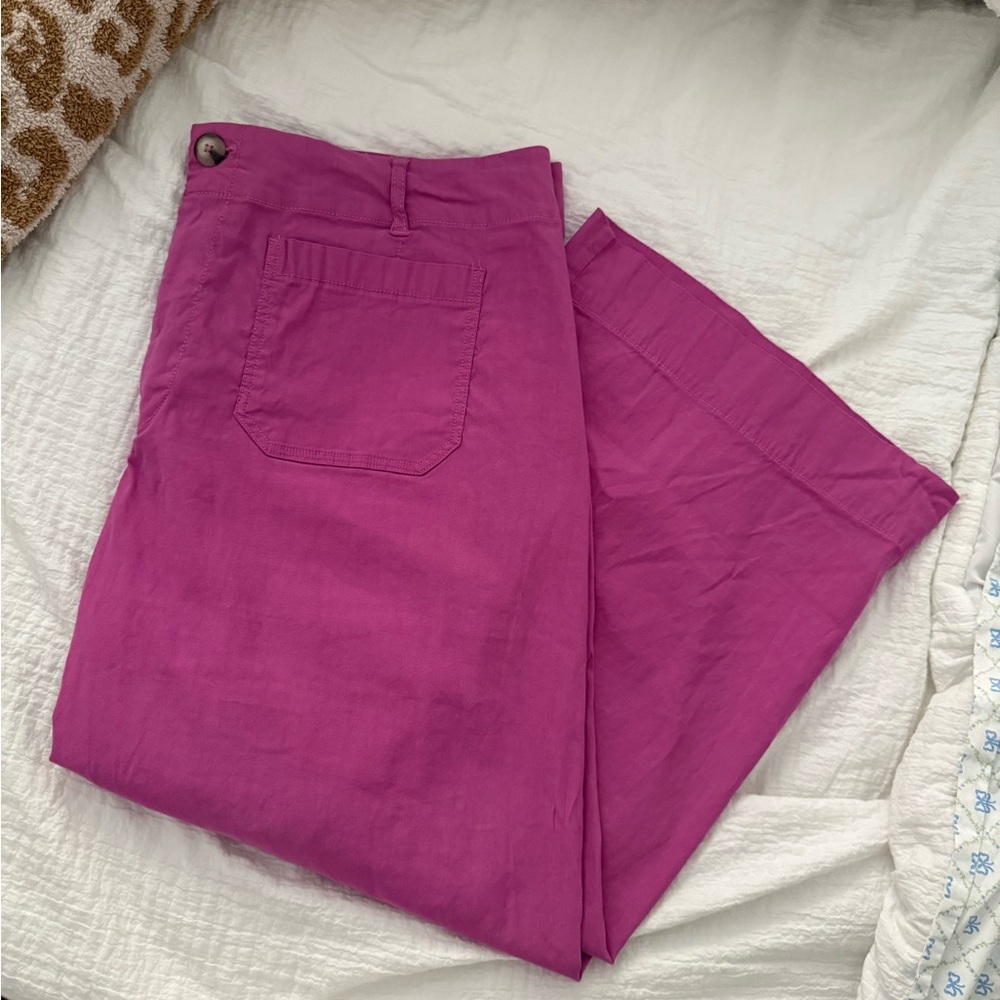 Anthropologie Maeve Colette Cropped Pink Pants